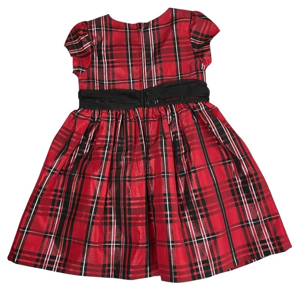 Bonnie Jean Red Black Plaid Holiday Dress Sz 5 - Picture 3 of 11